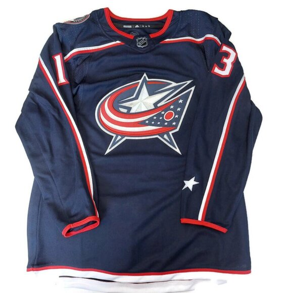 Adidas Columbus Blue Jackets NHL Authentic Home Jersey Mens Size 42 Cam Atkinson - Picture 1 of 8